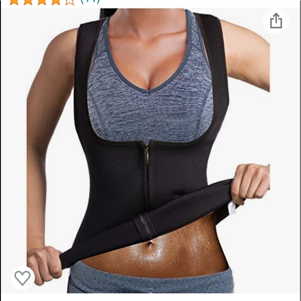 NWOT Junlan Black Neoprene Sauna weightlossVest for Women